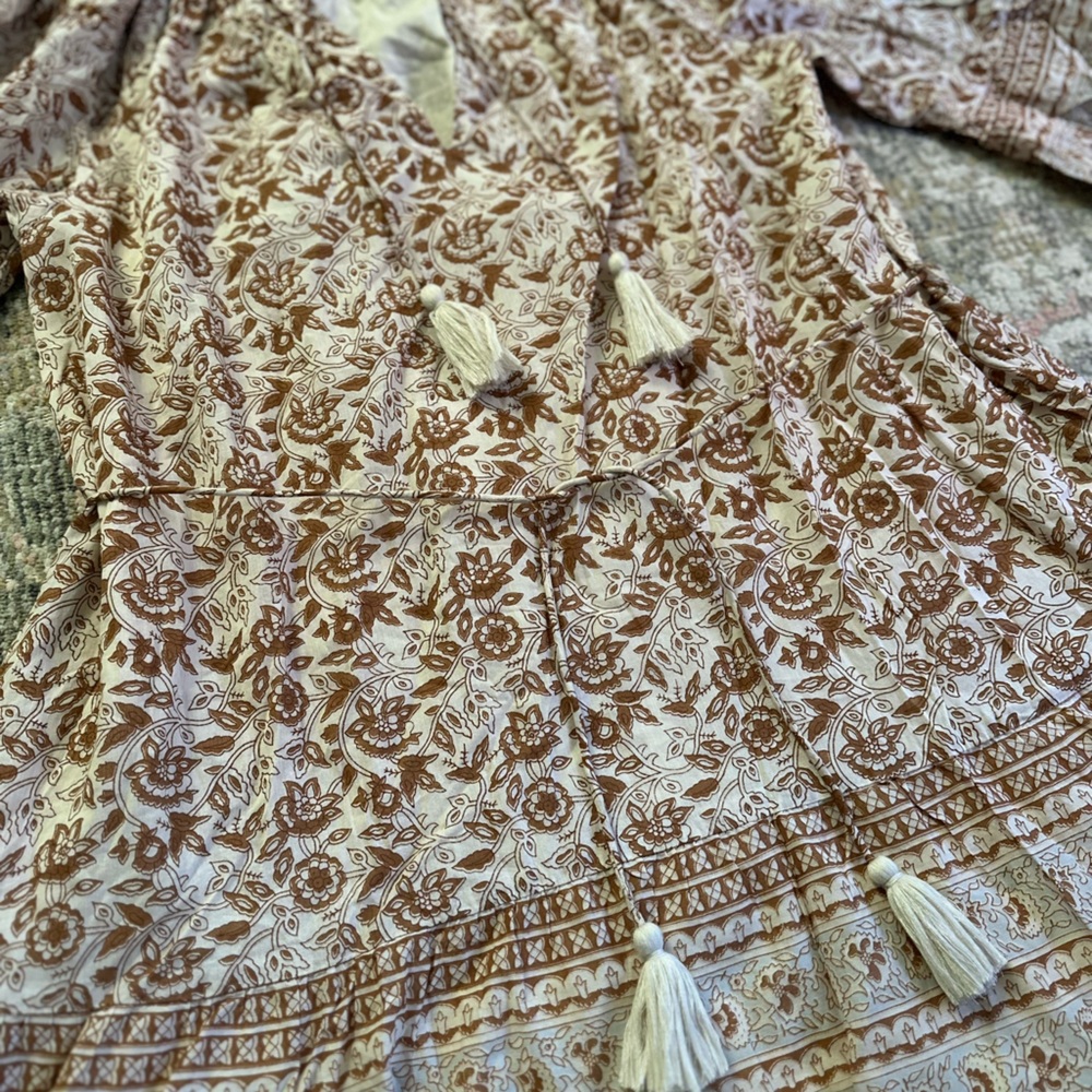 Cleobella Rosy Mini Dress Tamil Block Print Revolve Boho Romantic Cottagecore - Picture 6 of 12